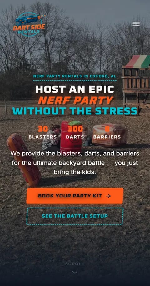 Dart Side Rentals on mobile